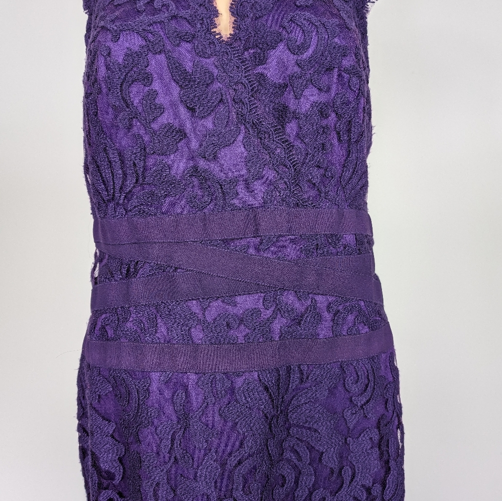 Tadashi Shoji embroidered lace sheath knee-length dress size 8 - Picture 11 of 11